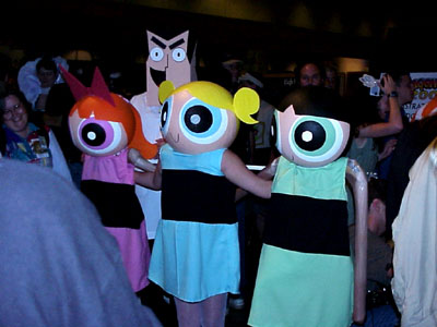			<B>Blossom, Prof. Utonium, Bubbles, and Buttercup</B>
 from The Powerpuff Girls