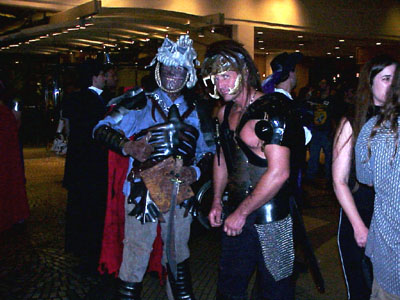 			<B>Evil Ash and a barbarian</B>
 from Army of Darkness and Unknown