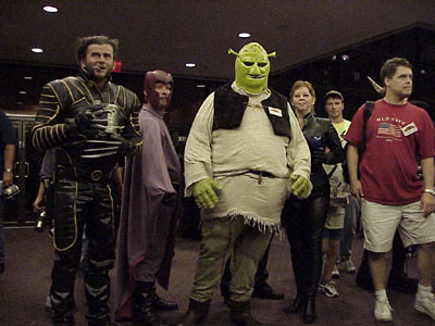 			<B>Wolverine, Magnito, Shrek, and Jean Grey</B>
 from X-Men the movie and Shrek