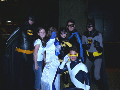 			<B>Batman, Mystique, Batgirl, Cyclops, Robin, and Batman</B>
 from Batman and X-Men