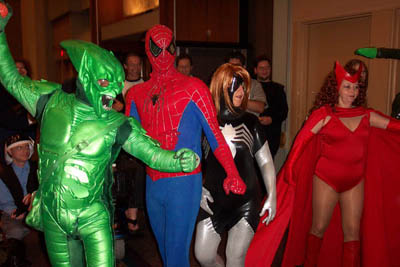 			<B>Green Goblin, Spider-Man, Spider-Woman, and The Scarlet Witch</B>
 from Spider-Man
