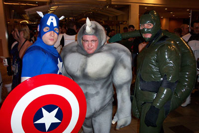 			<B>Captain America, Rhino, and Scorpion</B>
 from Captain America and Spider-Man