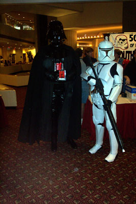 			<B>Darth Vader and Stormtrooper</B>
 from Star Wars