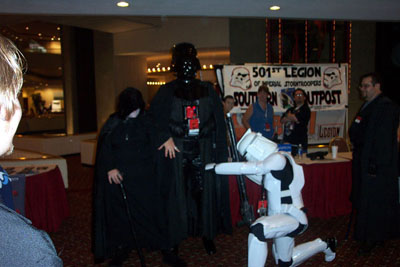 			<B>Emperor Palpatine, Darth Vader, and Stormtrooper</B>
 from Star Wars
