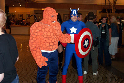 			<B>The Thing and Captain America</B>
 from The Fantastic Four and Captain America