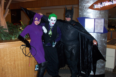 			<B>Cat Woman, Joker, and Batman</B>
 from Batman