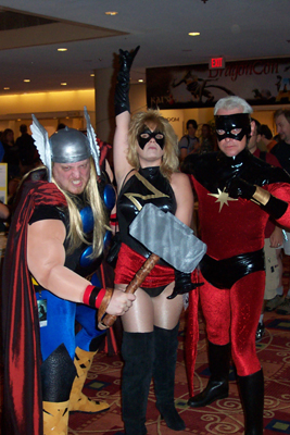 			<B>Thor, Ms. Marvel, and Captain Marvel</B>
 from The Avengers