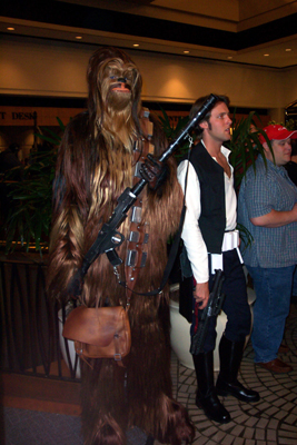 			<B>Chewbacca and Han Solo</B>
 from Star Wars