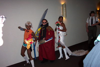 			<B>Unknown, Auron, and Unknown</B>
 from Final Fantasy