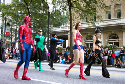 			<B>Spiderman, Green Lantern, Unknown, Spidergirl, and Catwoman</B>
