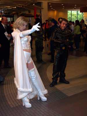 			<B>The White Queen (Emma Frost) and Wolverine</B>
 from X-Men