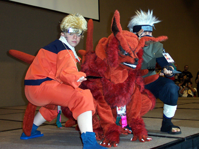 			<B>Naruto, Demon Fox, and Kakashi Hatake</B>
 from Naruto