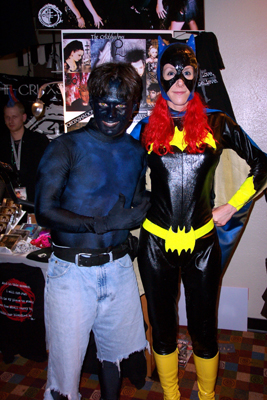 			<B>Nightcrawler and Batgirl</B>
 from X-Men and Batman