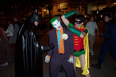 			<B>Batman, Joker, Robin</B>
 from Batman portrayed by Batman