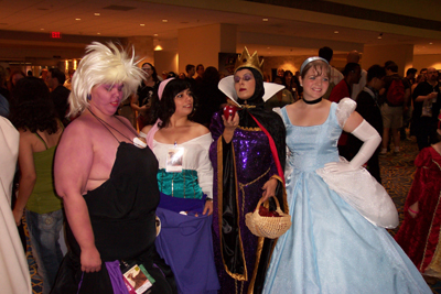 			<B>Ursula, Esmerelda, the evil Queen, and Cinderella</B>
 from The Little Mermaid, The Hunchback of Notre Dame, Snow White and the Seven Dwarfs, and Cinderella