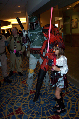 			<B>Boba Fett, Unknown, and Pirate Girl</B>
 from Star Wars and Pirates